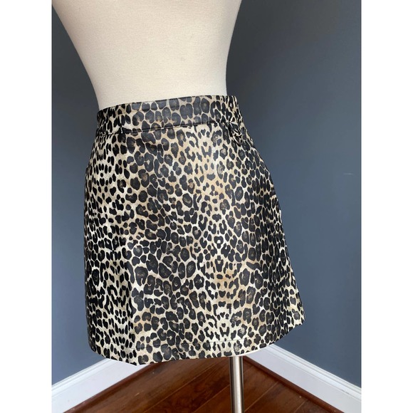 Faux leather leopard mini skirt size 26 - Picture 1 of 8